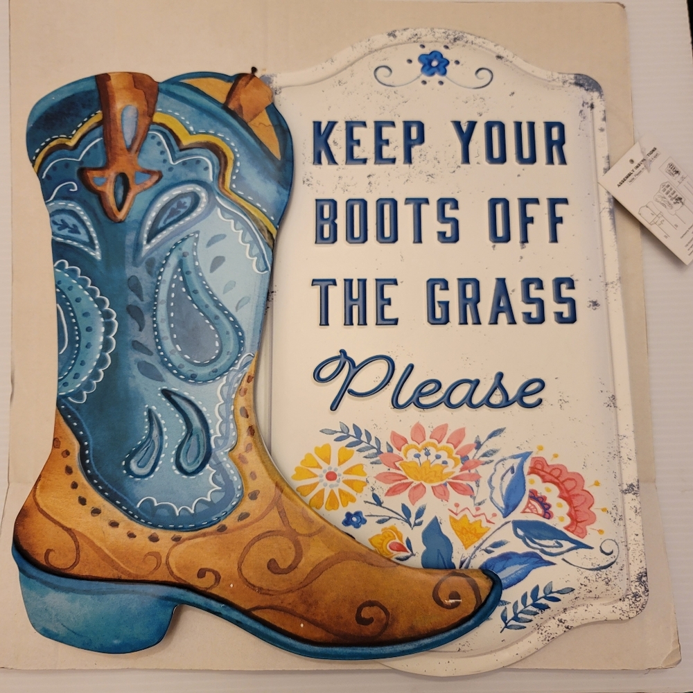 The Pioneer Woman Boots Off the Grass Multicolor Metal Outdoor Garden Stake